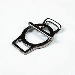 62421 Пряжка-застежка с кольцом 14мм (29*47мм) металл, черный никель BIG