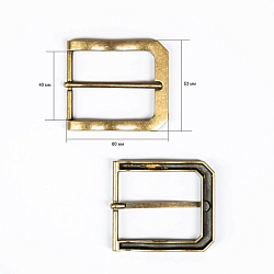 69376 Пряжка 40мм (53*60мм) металл, латунь BIG