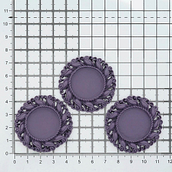ARS0236 Основа для кабошона и камеи, сиреневый, внеш. 43мм, внутр. 25 мм, 3шт/упак