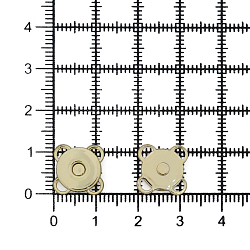 69027/set Кнопка магнитная пришивная 'С ушками' 10мм металл, золото BIG