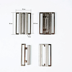 69205 Пряжка-застежка 50,5мм (56*39мм) металл, никель BIG