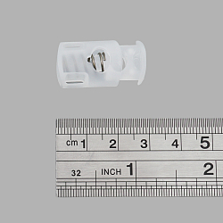 Фиксатор для шнура 'Цилиндр' 28*15мм, 1 отверстие d-7*5мм, пластик (ПП), прозрачный