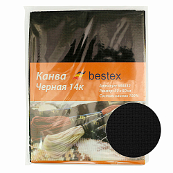 Канва 624010-14C/T черная Bestex