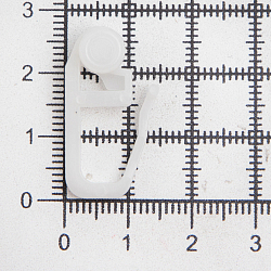 PPA123 Крючок-ролик h-27мм, d-7мм пластик для потолочных шин, белый, 100 шт/упак