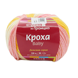 Пряжа из Троицка 'Кроха принт, секц.' 50гр. 135м. (20% шерсть, 80% акрил)