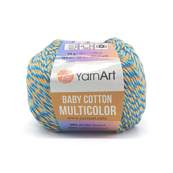 Пряжа YarnArt 'Baby cotton multicolor' 50гр 165м (50% хлопок, 50% акрил)